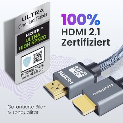 audio pirates HDMI 2.1 Kabel PERFORMANCE 48Gbit/s 10K/8K@60Hz/4K@120Hz  eARC