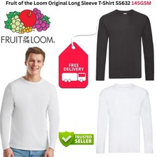 Fruit of the Loom SS632 Original Long Sleeve T-Shirt 145GSM Mens Cotton shirt