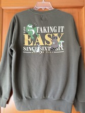 Vans Olive Unisex Crewneck Sweatshirt Graphic Skate Streetwear Size Small