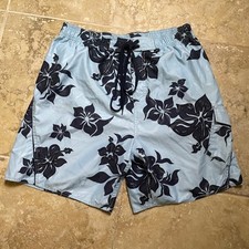 Ron Jon Surf Shop Swim Trunks Floral Blue XL