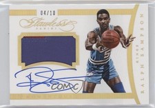 2014 Panini Flawless Momentous Memorabilia Gold 4/10 Ralph Sampson Auto HOF 3d3