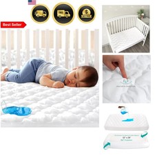 Crib Mattress Protector Sheets Waterproof Fitted Quilted Microfiber 52x28