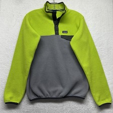 Patagonia Boys Size 2XL Green Long Sleeve Synchilla T Snap Fleece Sweatshirt