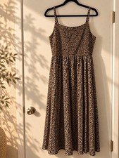 Old Navy Leopard Print Midi Dress Small Petite Nwt 
