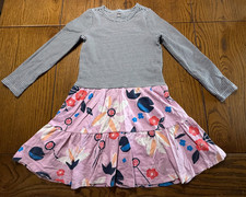 Tea Collection Tiered Skirted Twirl Dress Stripe Floral Japan Destination Size 7