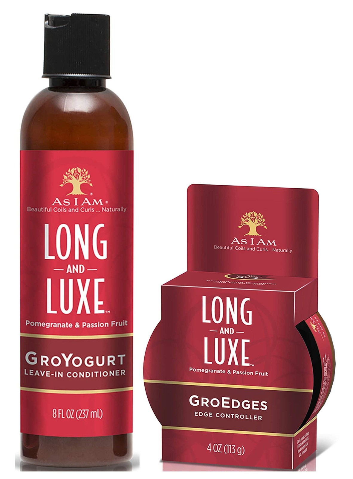 As I Am Long Luxe Gro Yogurt Ln Cond 237ml, Gro Edges 113g (Set Of 2)