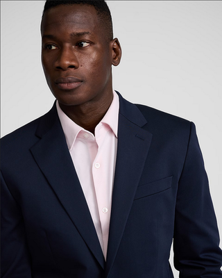 NEW EXPRESS $278 DEEP NAVY SLIM COTTON BLEND SUIT JACKET SZ 40S | eBay