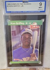 1989 Donruss The Rookies Ken Griffey Jr Seattle Mariners Rookie #3 ISA 9