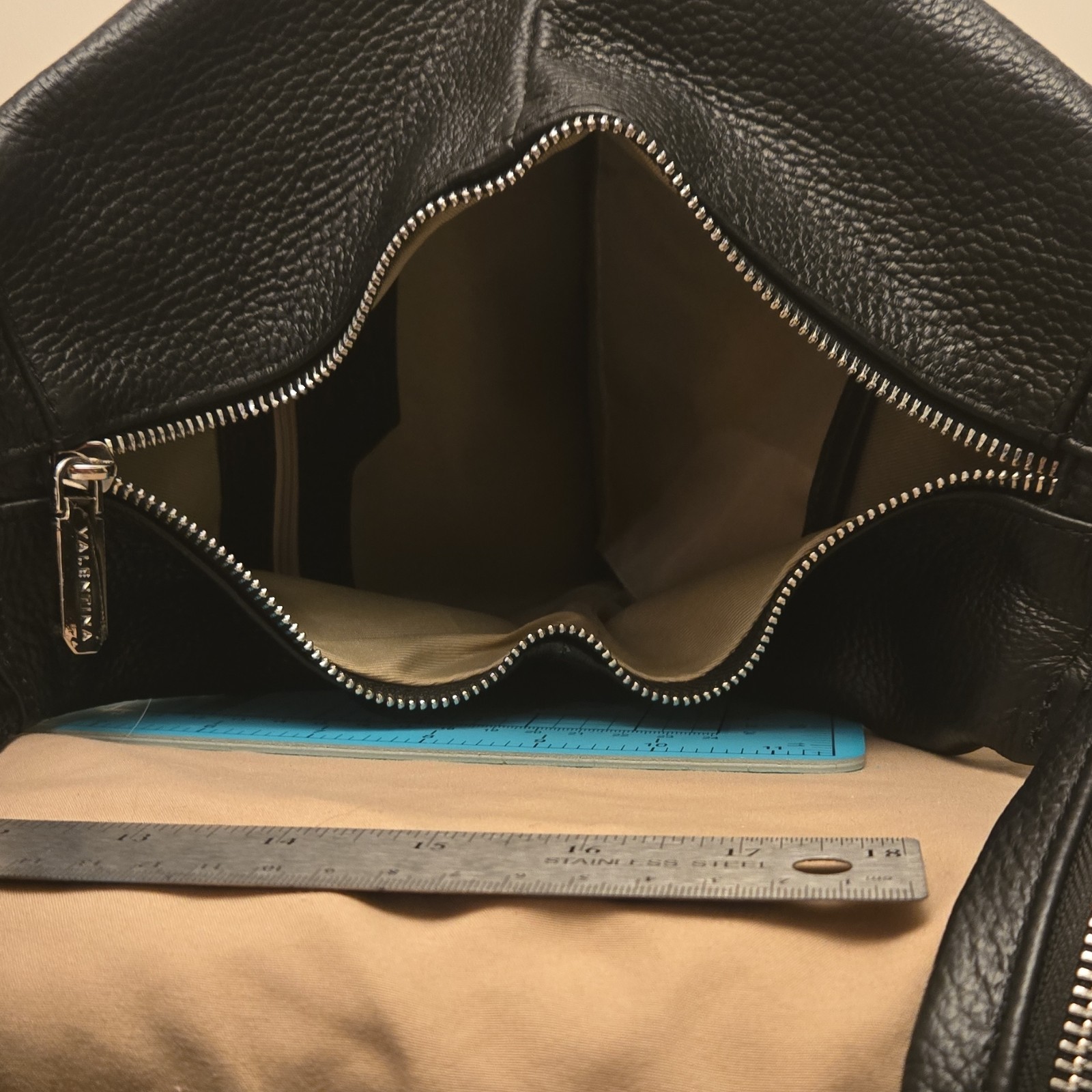 Valentina Black Backpack Triangle Shape Zipper Ac… - image 4