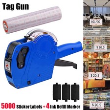 8 Digits Price tag Gun with 5000 Sticker Labels and 4 Ink Refill Marker New