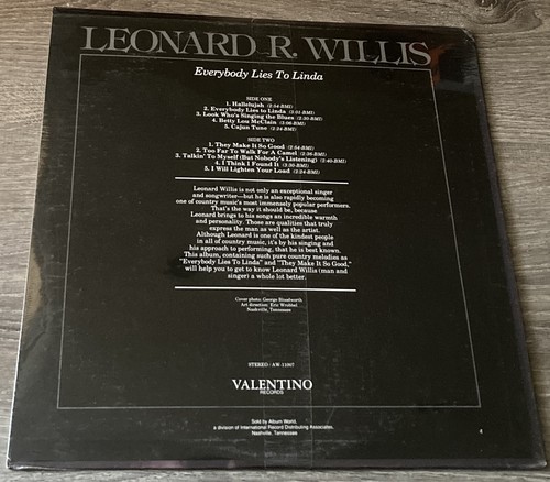 Leonard R. Willis - Everybody Lies To Linda - RARE 1977 Valentino LP SEALED NEW - Bild 2 von 2
