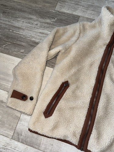Patagonia Classic Retro-X Oatmeal Sherpa Fleece Jacket Womens Medium Zipper - Picture 4 of 14