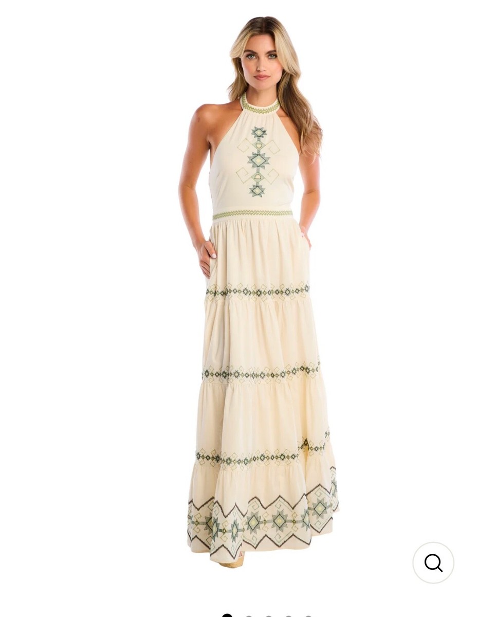 ALLISON NEW YORK EMBROIDERED MILEY HALTER DRESS ALLISON NEW YORK EMBROIDERED MILEY HALTER DRESS