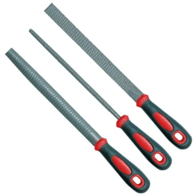 HERO WERKZEUG Holzraspeln Holzfeilen 300mm 3tlg. Set Flach Halbrund Rundraspeln Raspel Feilen