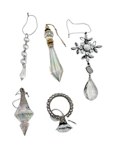 Clear Acrylic and Rhinestone Ornaments Assorted Mix Lot of 5 Various