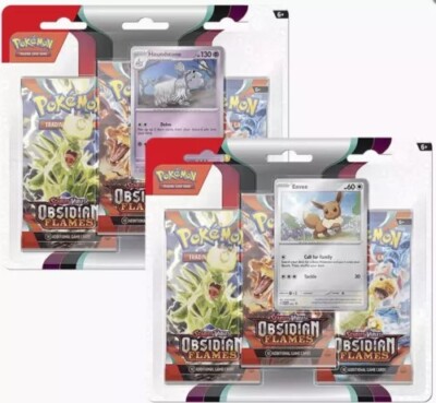 Pokemon SV03: Obsidian Flames (OBF)- 3 Pack Blister [Set of 2] NEW