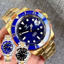 40mm Tandorio Blue Black Dial NH35A Automatic Diver Mens Watch Ceramic Bezel
