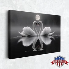 When Swans Dream Wall Art, Canvas Print for Home Decor, Wall Decor Art Poster