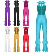 Women Jumpsuit Performance Bodysuit Rhinestone Romper Sequins One Piece Stage