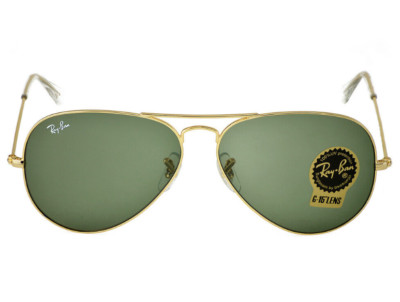 NEW Ray-Ban RB3025 Gold Frames Aviator Sunglasses 58MM G15 Lenses