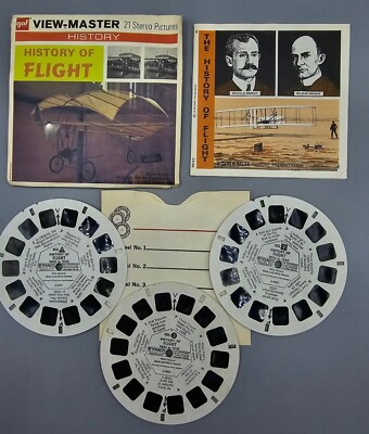 VTG 1970 View-Master History Of Flight 1903 to 1935 #B 865, Reels,Booklet,Sleeve