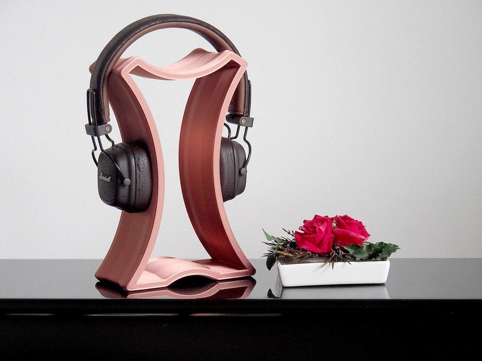 Moderno soporte para auriculares en forma de H en color que te guste / Soporte para auriculares DJ para audiófilos Foto 2 de 4