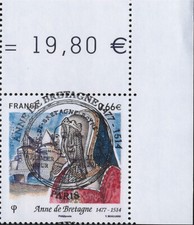 Y&T 4834 Anne de Bretagne de 2014 OBLITÉRÉ 1er jour du 11.01.201 coin de feuille