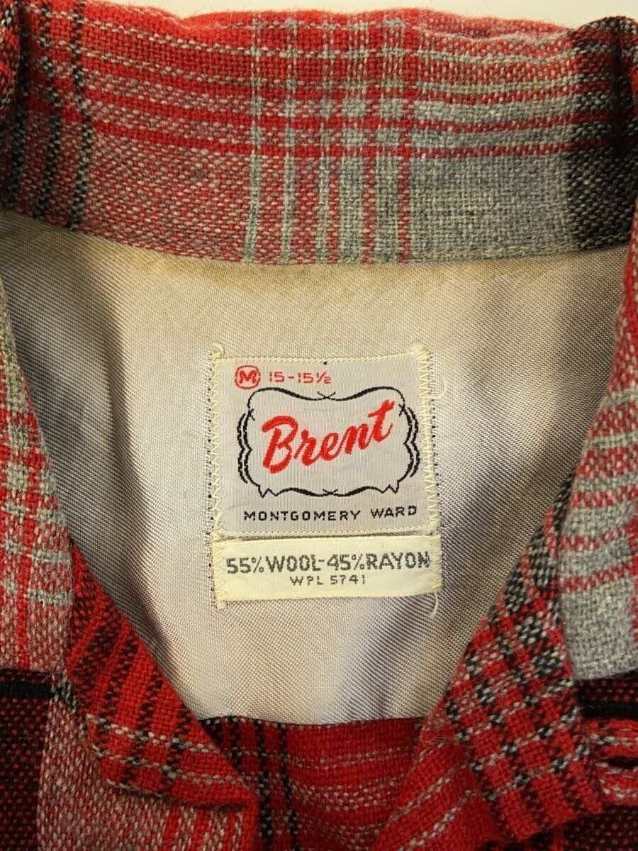 BRENT Long Sleeve Shirt 50s Open Collar Ombre Check Wool BRENT Long Sleeve Shirt 50s Open Collar Ombre Check Wool