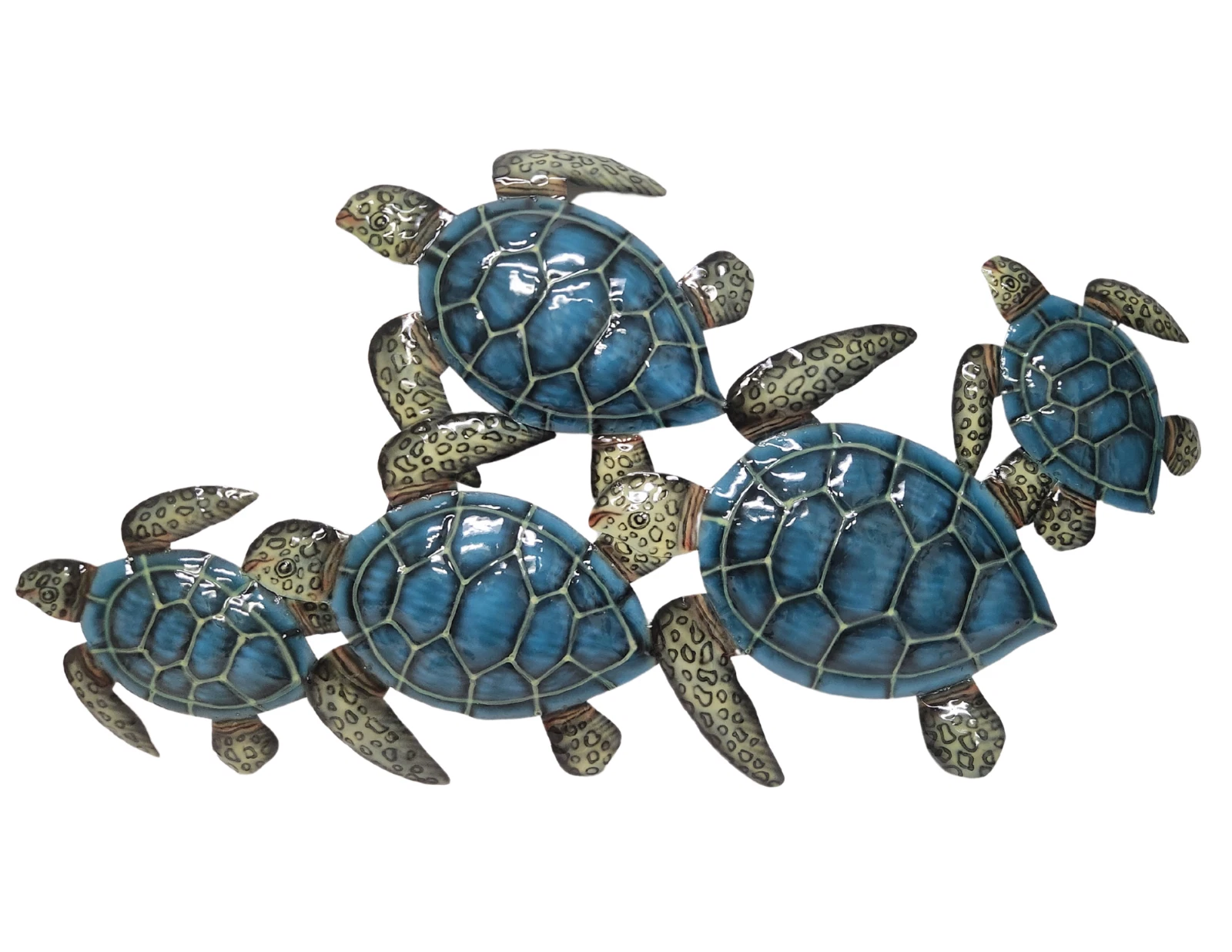 BLUE Hand Crafted Metal TURTLES Wall Art Hanging Tropical Nautical Decor Coast
Opens in a new window