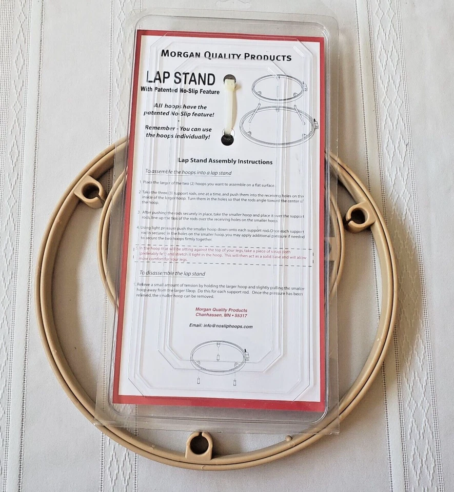 Morgan Lap Stand No Slip Hoop Combo 7 & 10 Embroidery Needlepoint Cross Stitch - Image 2 of 2