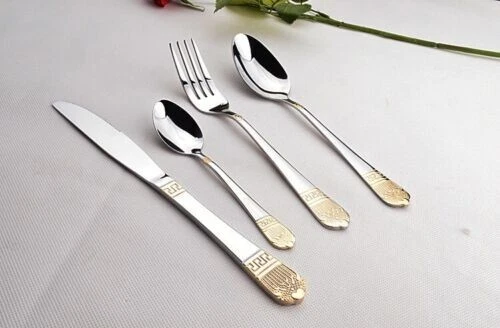 Besteckkasten 24k 72 Teile 12 Personen Luxus Besteck Set 18/10 Edelstahl NEU - Bild 2 von 4