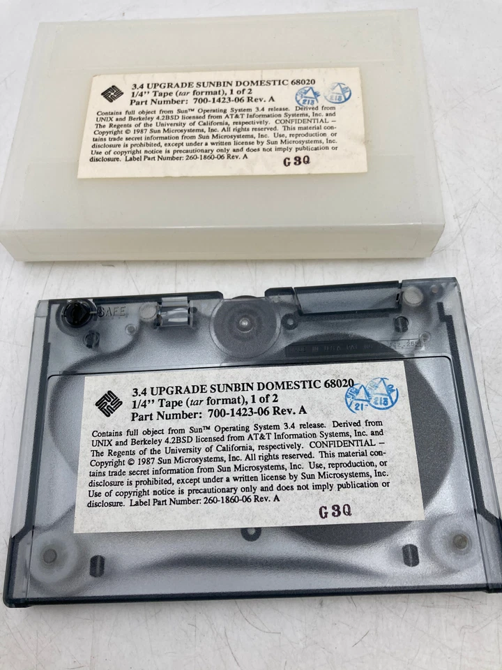Lote de 2 cintas Sun Microsystems Upgrade 3.4 Sunbin sistema operativo doméstico necesita reparación Foto 2 de 4
