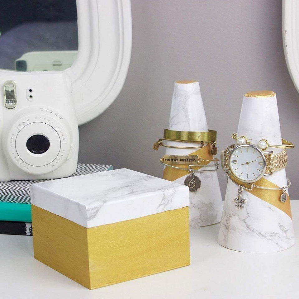 Practicalws Marble Wallpaper Granite Gray&White Paper Roll 23.6" X 118