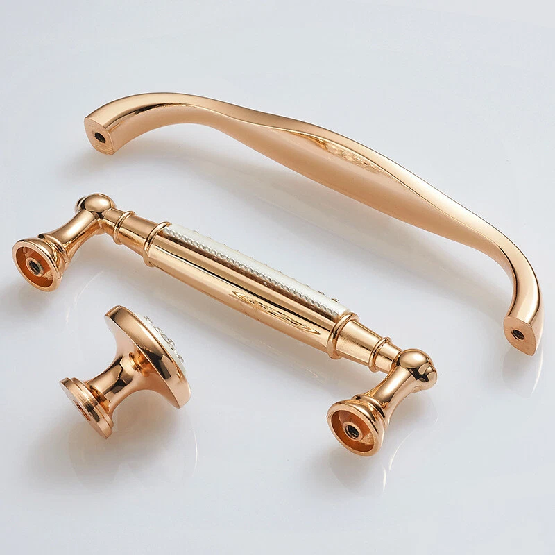 Diamond Crystal Chrome Drawer Pull Handles Cupboard Door Knob Cabinet Wardrobe - Image 3 of 4