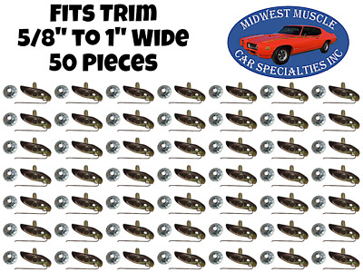GM 5/8''-1'' Body Fender Door Quarter Trim Moulding Molding Clips & Nuts 50pc A