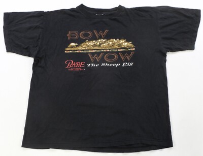 Rare Vintage Babe The Sheep Pig Bow Wow 1995 Film Promo T Shirt 90s Black SZ XL