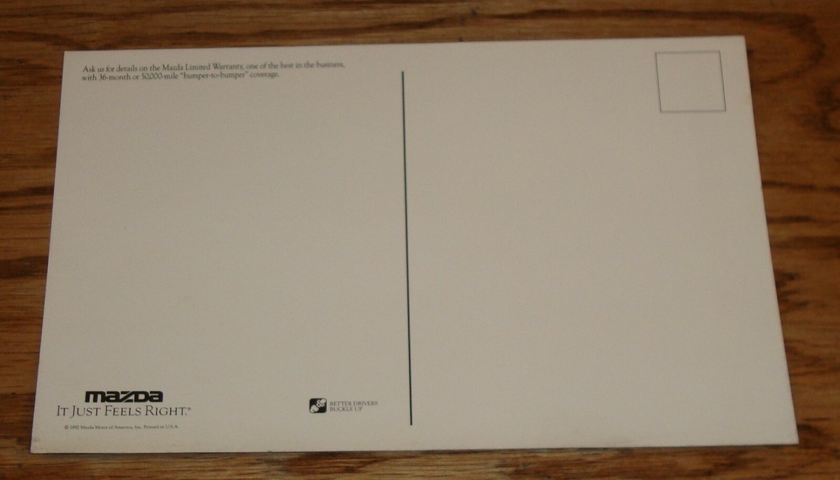 Original 1993 Mazda 929 Luxury Sedan Large Oversized Post Card 93