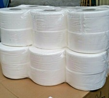 48 x Mini Jumbo 2 Ply Pure Soft Toilet Tissue Roll Wholesale not Recycled Paper