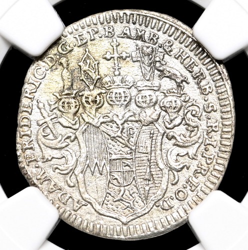 GERMANY, Bamberg. Silver 3 Kreuzer, 1779, Death of John Philip Anthony, NGC AU - Picture 2 of 4
