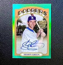 2023 Topps Archives - 1972 Autographs Green Foil Shawn Green /99   *RARE MATCH*
