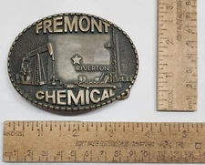 FREMONT CHEMICAL - RIVERTON - SOLID BRASS - belt BUCKLE - listing #7137