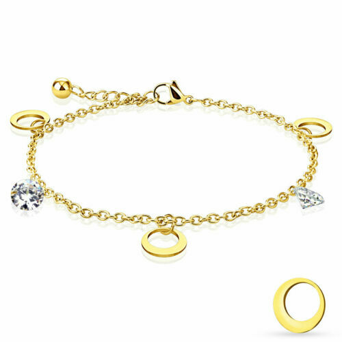 S.Oliver Bracciale Donna Infinito Acciaio Inox Con Pietre Di Vetro – Oro – Regolabile 16-20 Cm – Confezione Regalo
