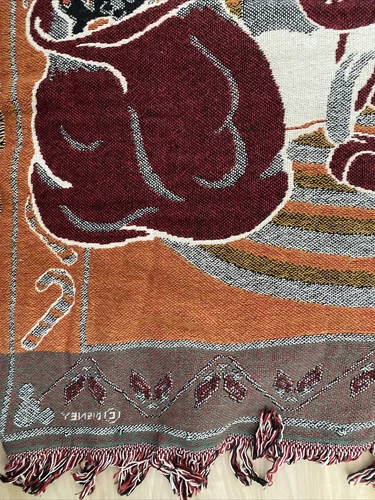 Disney Mickey Mouse Pluto Christmas Santa Woven Throw Blanket Tapestry 46x69”