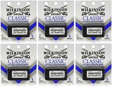 Wilkinson Sword Classic Double Edge Safety Razor Blades - 5 Blades (6 Pack)