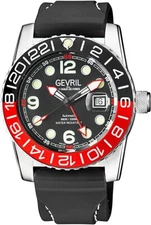 Gevril Men's 46005 Canal St. Swiss Automatic Diver Black Silicone Date Watch