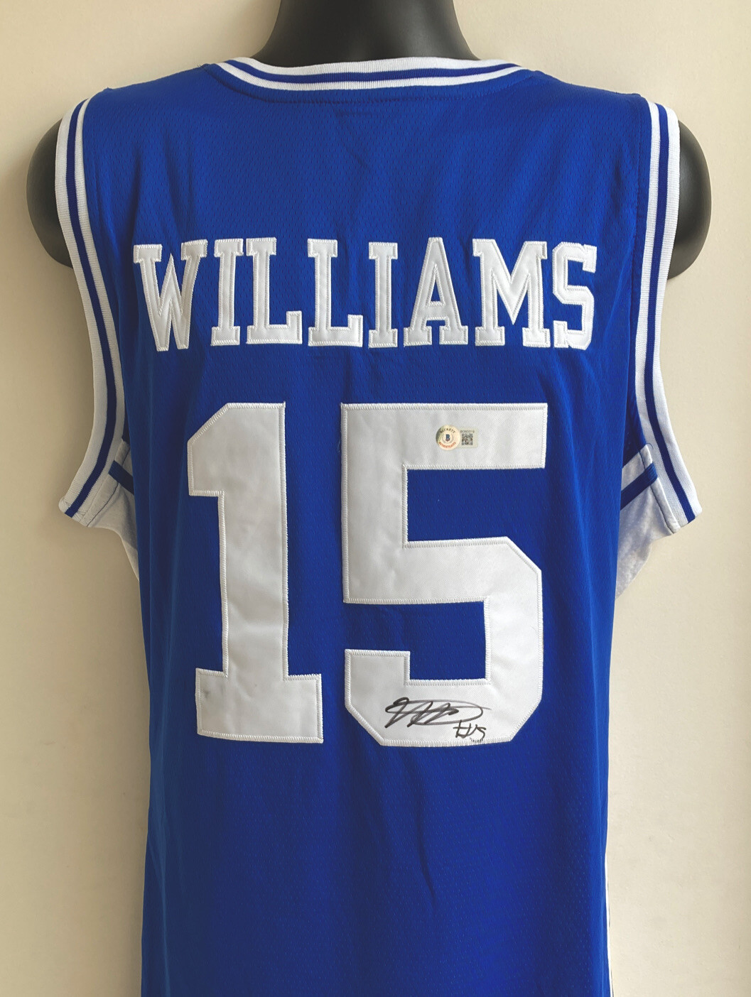Mark Williams Signed Autographed Duke Blue Devils Nike Team Jersey BAS COA Sz-L