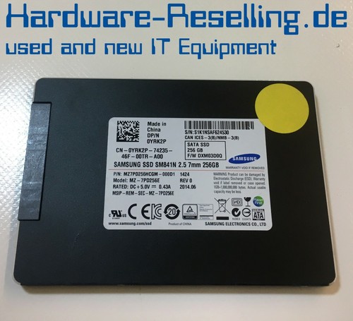 Samsung Dell 256GB SATA SSD 6G 2,5" MZ-7PD256E MZ7PD256HCGM-000D1 0YRK2P
