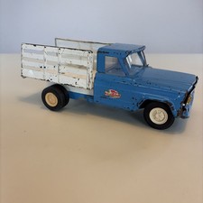 Tonka Blue Stake Truck Pressed Steel Toy 1960s Farm Pickup Blue White Vintage