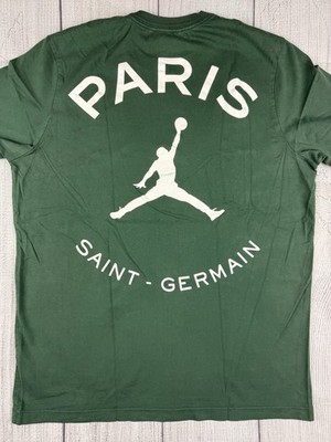 VGC! Jordan x PSG Paris Saint Germain T-Shirt Green Sz Large | eBay