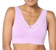 Breezies Comfort Breeze Wirefree Contour Bra 3X Lavender A679222 Foam Cup